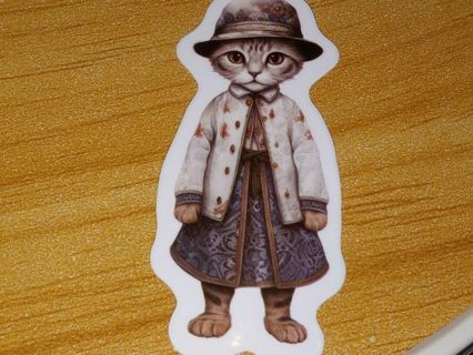 Cat Cute one vinyl sticker no refunds regular mail only Very nice quality!