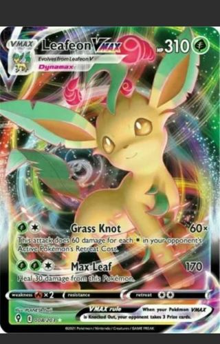 NM Leafeon VMAX Textured Full Art Pokemon card TCG