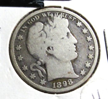 ★★ 1898 BARBER HALF DOLLAR G-VG ★★ **90% SILVER**