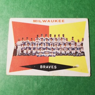 1960 - TOPPS EXMT - NRMT BASEBALL - CARD NO - 381 - MILWAUKEE  TEAM - BRAVES