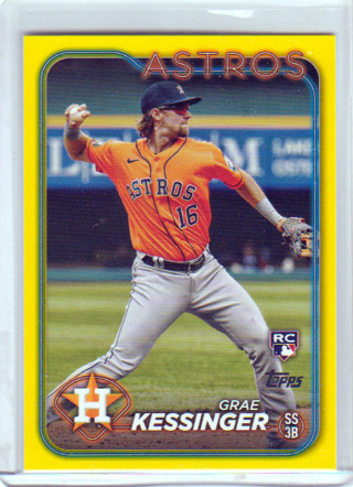 Grea Kessinger, 2024 Topps Yellow Border Insert ROOKIE Card #226, Houston Astros, (L6)