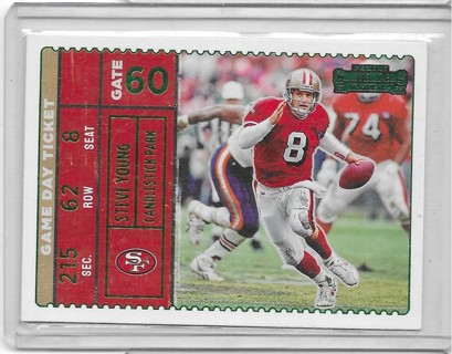 Steve Young 2022 Contenders Game Day Ticket Emerald #GDT-SYO