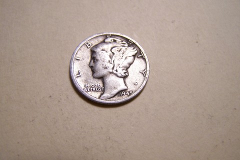 Silver 1945-S Winged Liberty Head Mercury Dime