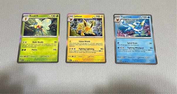 3 Pokémon NM condition Rare Holos from 151 