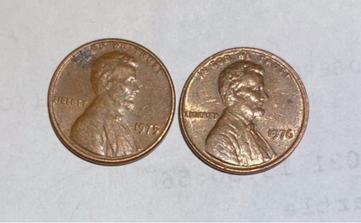 1975 & 1976 LINCOLN MEMORIAL CENTS 