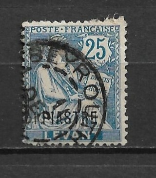 1903 French Office in Turkey (Levant) Sc34 1pi surcharge on 25c "The right of Man" used