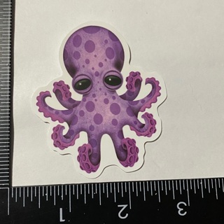 Cute purple octopus ⭐️ large sticker decal new 