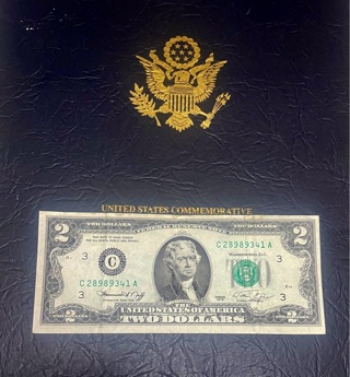 Vintage 1976 Two Dollar Bill