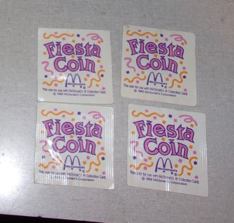  1988 McDonalds Fiesta Coins Lot Of 4 Promotional Unopened Coins