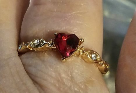 Size 8 1/2 Red Heart Ring