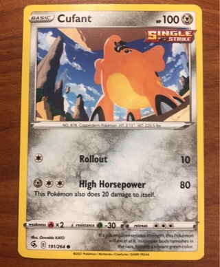 Pokemon trading card- Cufant