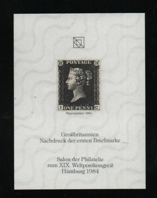 reprint one penny black with watermark