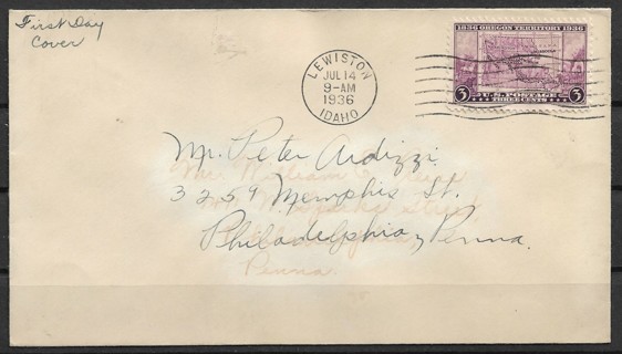 1936 Sc783 Oregon Territory Cent. FDC