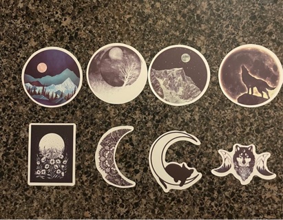 8 Moon & Moon Related Stickers