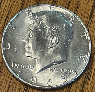 1965 P Silver Kennedy Half Dollar Brilliant Uncirculated 40% Silver 
