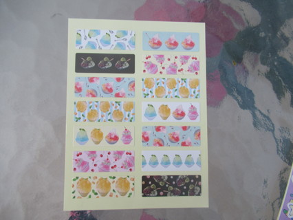 Fun MINI sheet of  Colorful BORDERS & STRIPS stickers