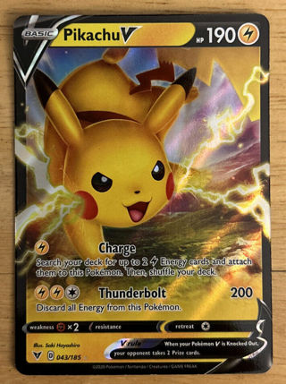 2020 Pokémon Vivid Voltage Pikachu V Ultra Rare Holo Full Art 43/185 NM