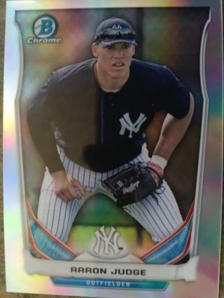 2014 BOWMAN CHROME ROOKIE REFRACTOR AARON JUDGE NEW YORK YANKEES BASEBALL CARD# CTP-39.