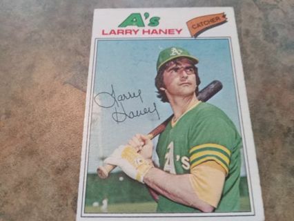 1977 TOPPS LARRY HANEY OAKLAND A's BASEBALL CARD# 12