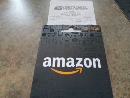 $25 AMAZON GIFT CARD. DIGITAL DELIVERY. WINNER GETS THE GIFT CODE