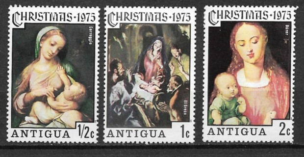 1975 Antigua Sc394-6 MNH Christmas set of 3