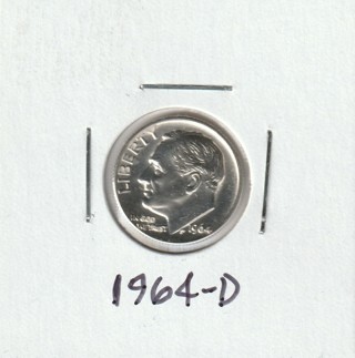 1964-D Roosevelt Dime 90% Silver U.S. Ten Cent Coin