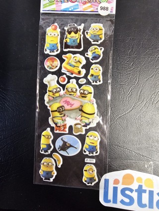 1 sheet minions puffy stickers