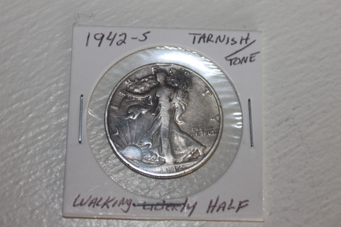 1942-S WALKING LIBERTY 1/2 DOLLAR (TONED/TARNISH)