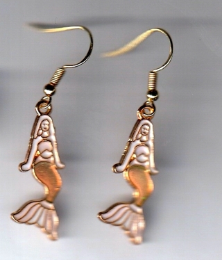 GP Enamel Orange Mermaid Earrings (PLEASE READ DESCRIPTION