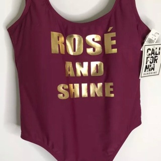 California Sunshine Juniors Large Tank Style Swimsuit NWT Wine Gold Swim Berry