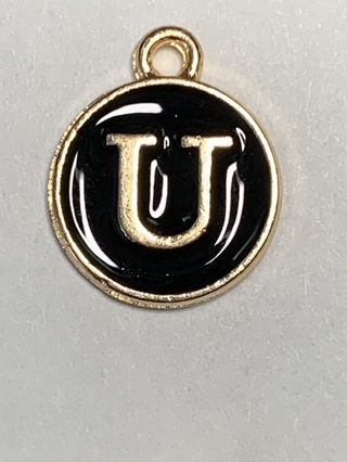 BLACK AND GOLD INITIAL LETTERS~#U1~FREE SHIPPING!
