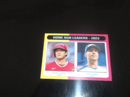 2024 Topps Heritage   home run  leaders - 2023  Matt Olson / Shohei Ohtani   card  #  307