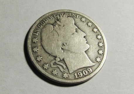 ★★ 1909 BARBER HALF DOLLAR VG ★★ **90% SILVER**