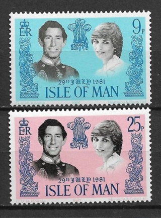 1981 Isle of Man Sc198-9 Royal Wedding MNH