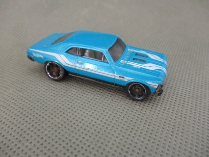 Hot Wheels 1968 SS Chevy Nova Diecast Mattel toy car Blue and white