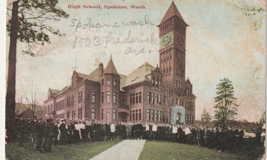 Vintage Used Postcard: (s): 1910 High School, Spokane, WA