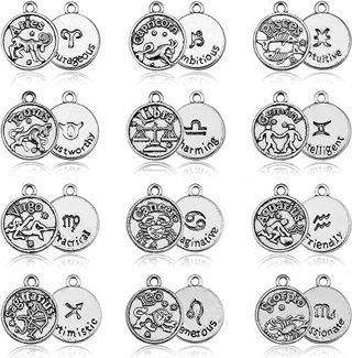 12pcs SP 2-SIDED ZODIAC CHARMS LOT 7 (PLEASE READ DESCRIPTION)