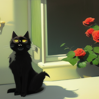 Listia Digital Collectible: Black Cat By Window