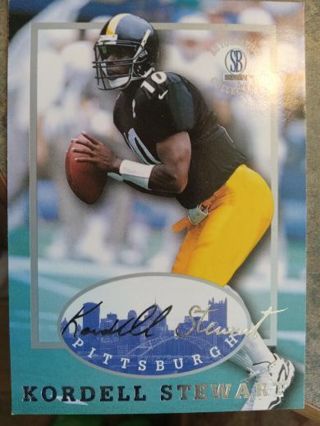 1997 SCOREBOARD AUTOGRAPH COLLECTION KORDELL STEWART PITTSBURGH STEELERS FOOTBALL CARD# 21