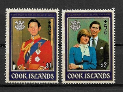 1981 Cook Islands ScB97-8 Royal Wedding MNH C/S of 2 