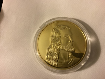 GOLDEN JESUS CHRIST MEMORIAL COIN IN PLASTIC CASE