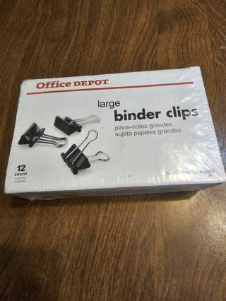 New 12pk large binder clips