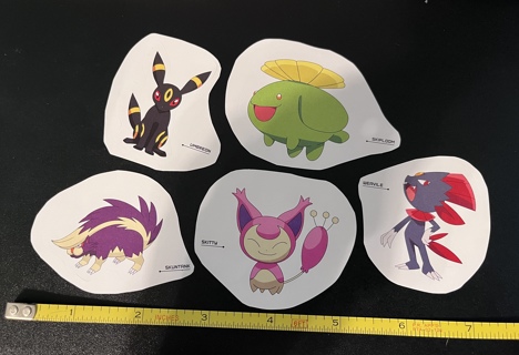 5 Pokemon Stickers (A)