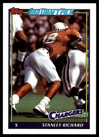 1991 Topps Stanley Richard Rookie San Diego Chargers #417