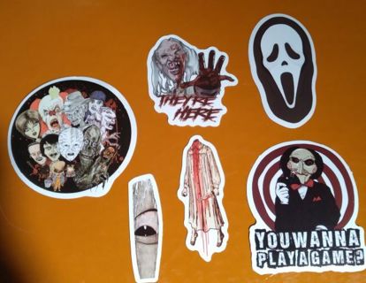 6 - "FRIGHTENING SCARY HORROR" STICKERS