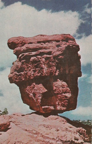 Vintage Unused Postcard: d: Balanced Rock, Garden of the Gods, Colorado