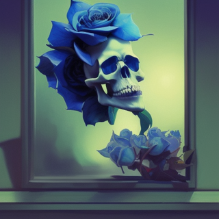 Listia Digital Collectible: Blue Rose Skull