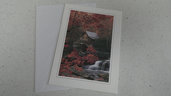 FALL Autumn Card with Envelope BLANK Inside Thanksgiving