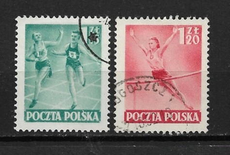 1952 Poland Sc546-7 Sports used set of 2