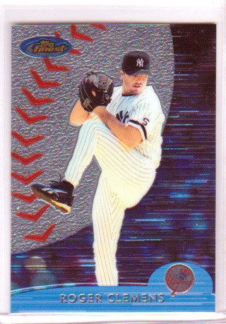 Roger Clemens, 2000 Topps Finest Baseball Card #218, New York Yankees, (L4